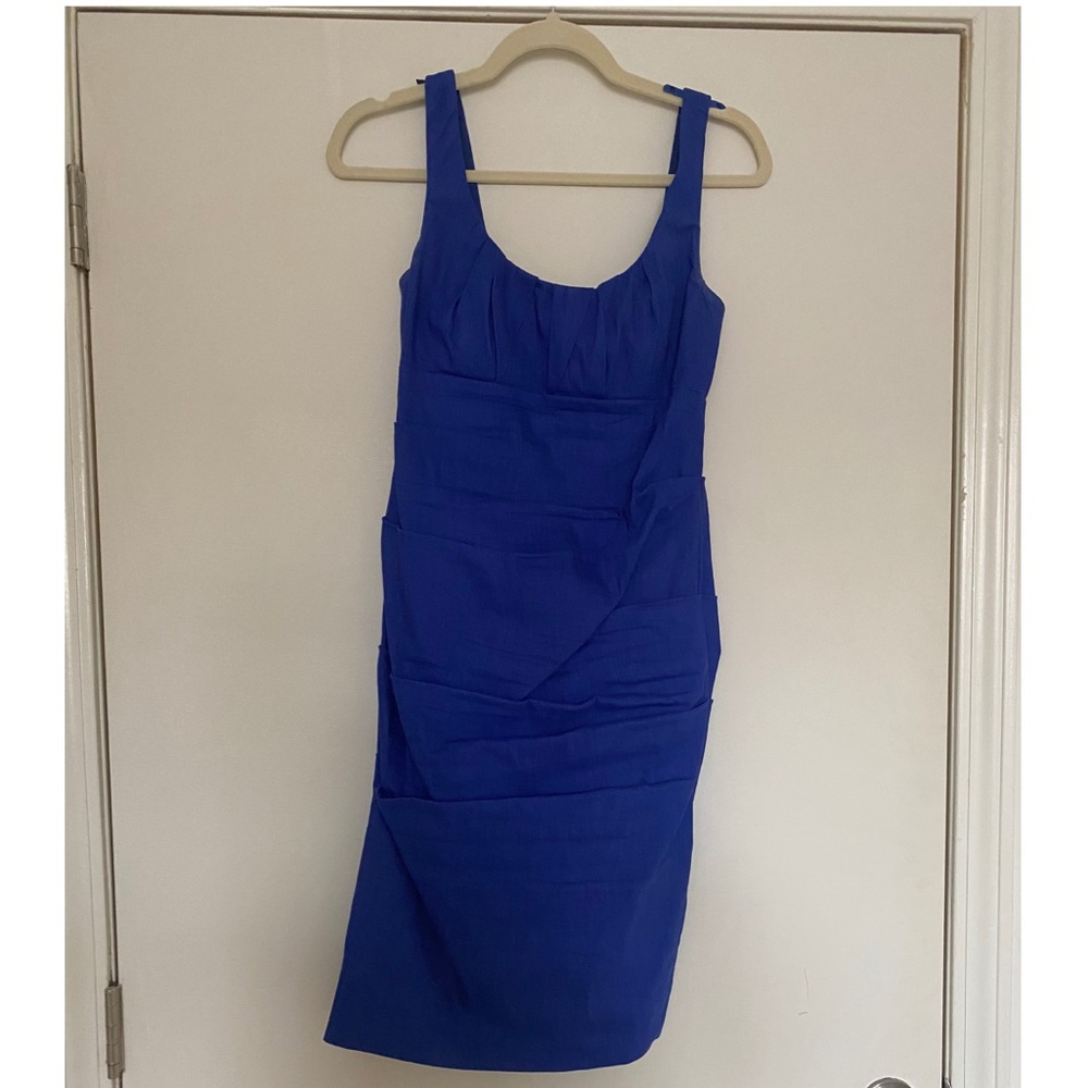 Nicole Miller Studio blue linen dress